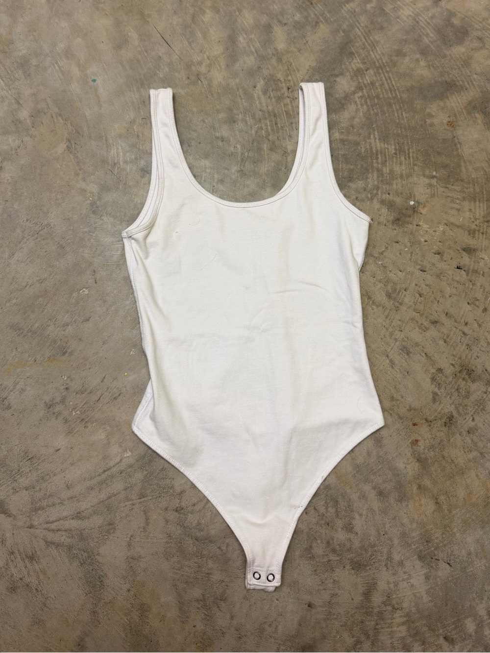 abercrombie kids White Sleeveless Ribbed Bodysuit